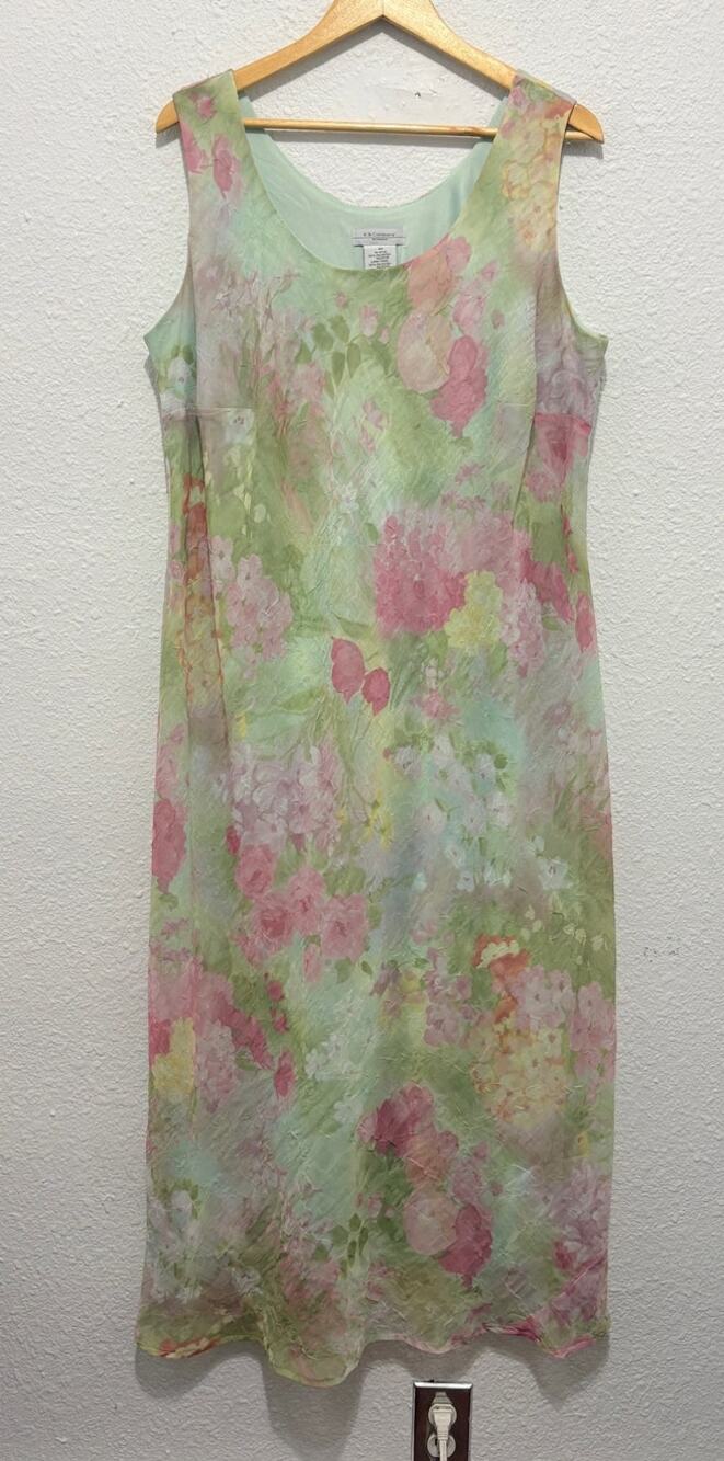 Vintage Floral Maxi Dress Fairy Cottage Feminine Romantic Whimsical 90s Y2k